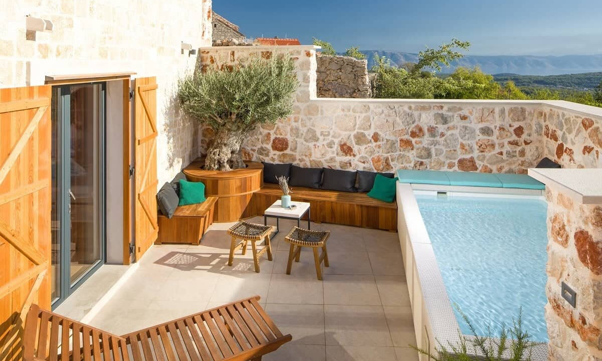 Erstaunliches Steinhaus auf der Insel Hvar